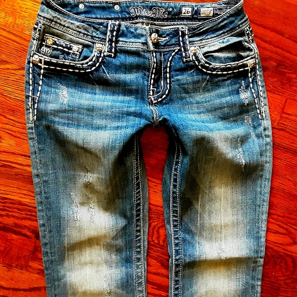Miss Me Jeans Easy Boot Cut Flap Pocket Size 26 - Picture 9 of 12
